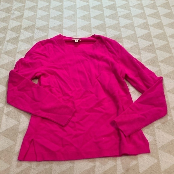 J crew k1313 everyday cashmere crewneck sweater Barbie soft - Picture 1 of 6